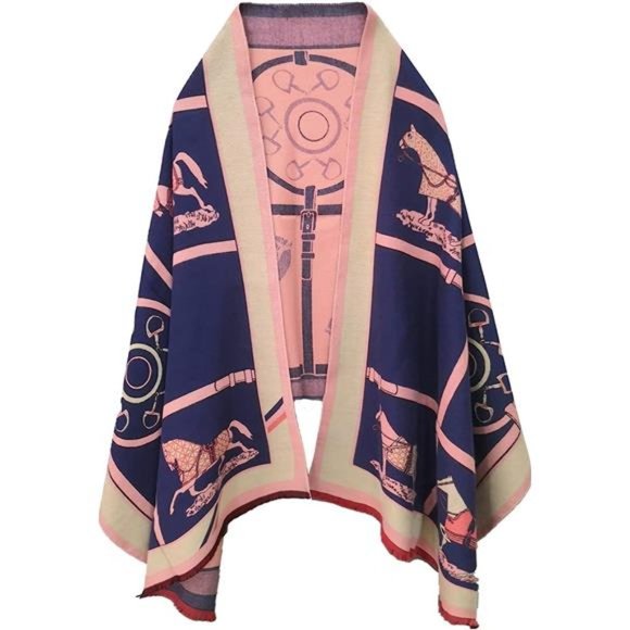 Scarfs for Women Pashmina Silky Shawl Wrap 000-a3-navy Blue